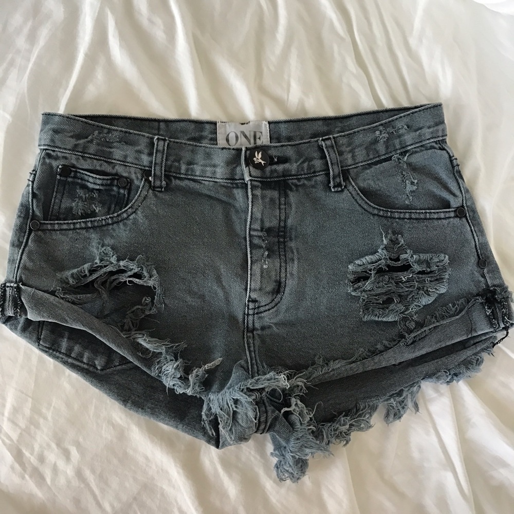 Bandit Denim Cutoff Shorts (Grey)